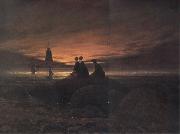 Caspar David Friedrich coucher de soleil sur la mer oil on canvas